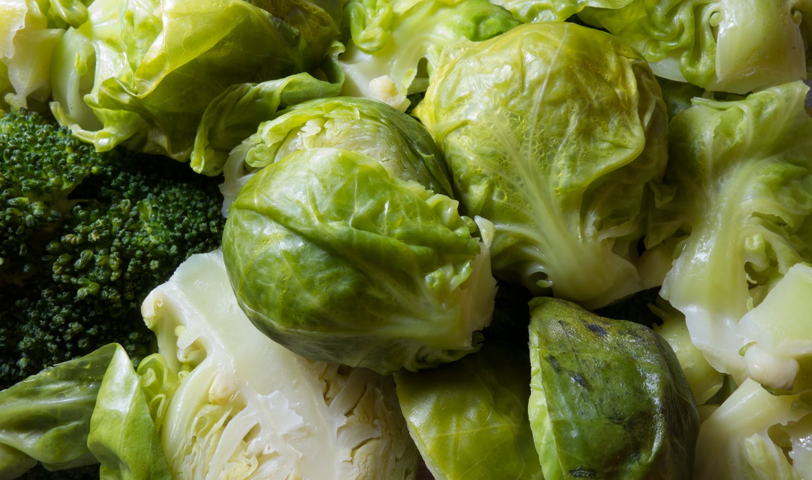 Delicious fresh Brussels sprouts and broccoli, perfect for a healthy diet.